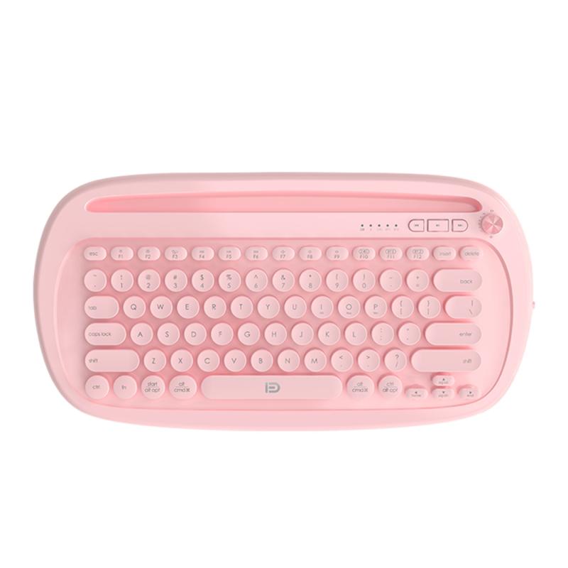 FOETOR K520t Mini Three Modes Wireless Bluetooth Keyboard (Pink)  |  Wireless Keyboards Computer Accessories Wireless Keyboards