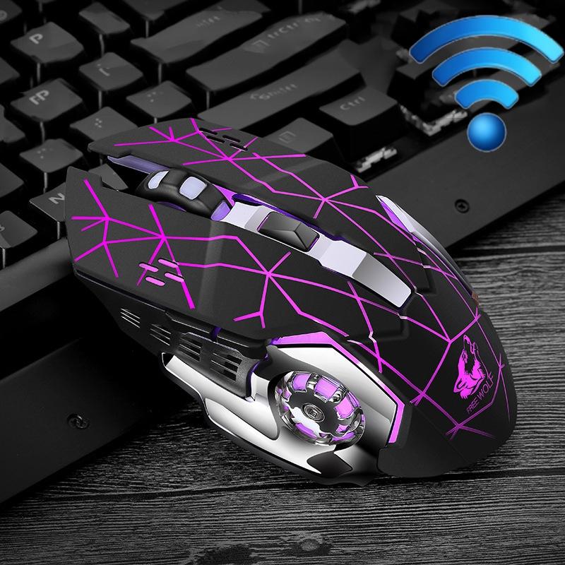 FREEDOM-WOLF X8 2400 DPI 6 Keys 2.4G Wireless Charging Silent Luminous Gaming Mechanical Mouse (Star Black) – X8 Star Black  |  Wireless Mice Computer Accessories Wireless Mice