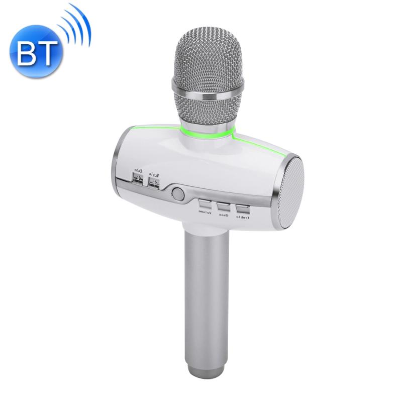 H9 High Sound Quality Handheld KTV Karaoke Recording Colorful RGB Neon Lights Bluetooth Wireless Condenser Microphone – Silver  |  Microphones Computer Accessories Microphones