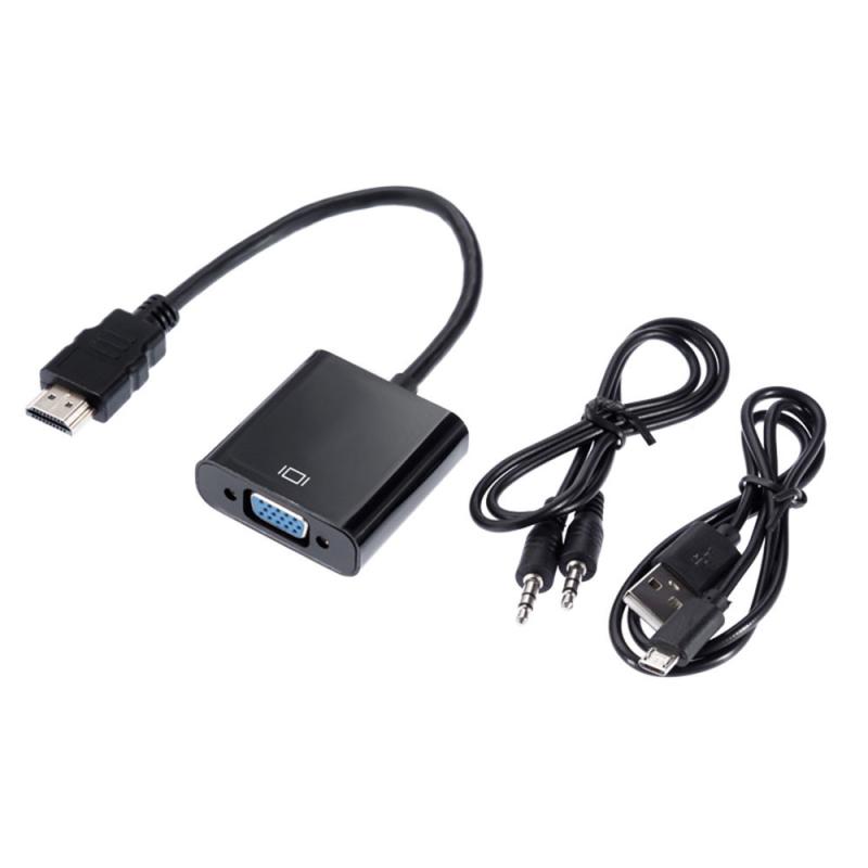 HDMI TO VGA With Audio Cable And Extra USB Power Adapter 1080P HDMI to VGA – Black  |  Adatpers / Converters / Cables Adatpers / Converters / Cables Adatpers / Converters / Cables