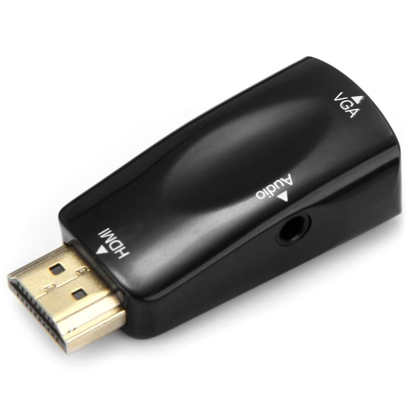 HDV104 High Definition HDMI Male to VGA Female Video Adapter Converter with Audio Line – Black  |  Adatpers / Converters / Cables Adatpers / Converters / Cables Adatpers / Converters / Cables