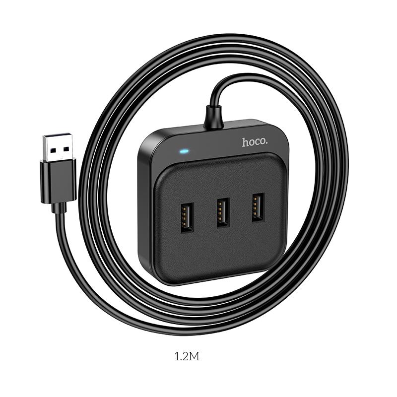 hoco HB31 Easy 4 in 1 USB to USB2.0x4 Converter, Cable Length: 1.2m (Black) – 1.2m USB to USB2.0x4  |  USB Hubs Computer Accessories USB Hubs