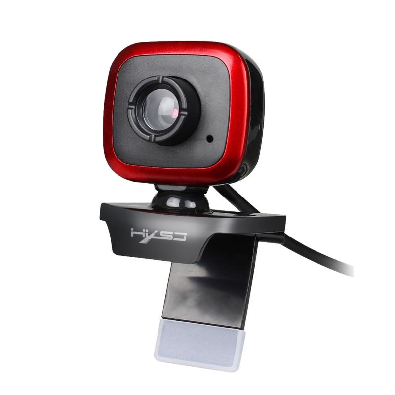 HXSJ A849 480P Adjustable 360 Degree HD Video Webcam PC Camera with Microphone (Black Red)  |  Webcams Computer Accessories Webcams