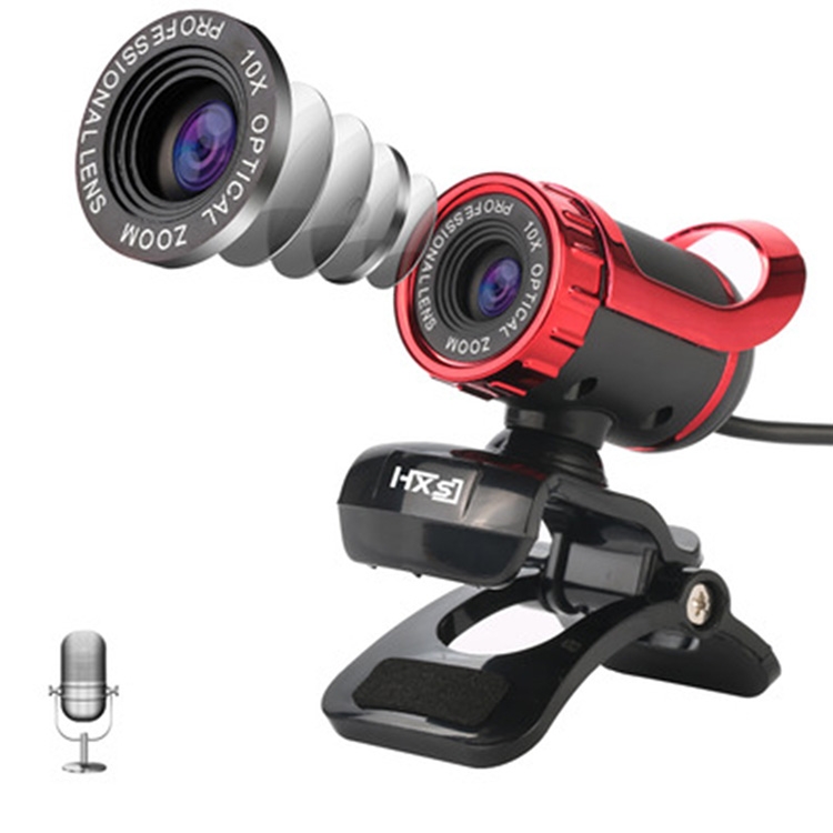 HXSJ A859 480P Computer Network Course Camera Video USB Camera Built-in Sound-absorbing Microphone (No Camera Function Red)  |  Webcams Computer Accessories Webcams