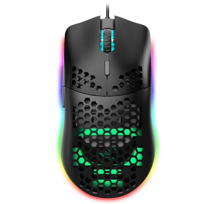 HXSJ J900 6 Keys RGB Lighting Programmable Gaming Wired Mouse (Black) – J900 (Black)  |  Wired Mice Computer Accessories Wired Mice