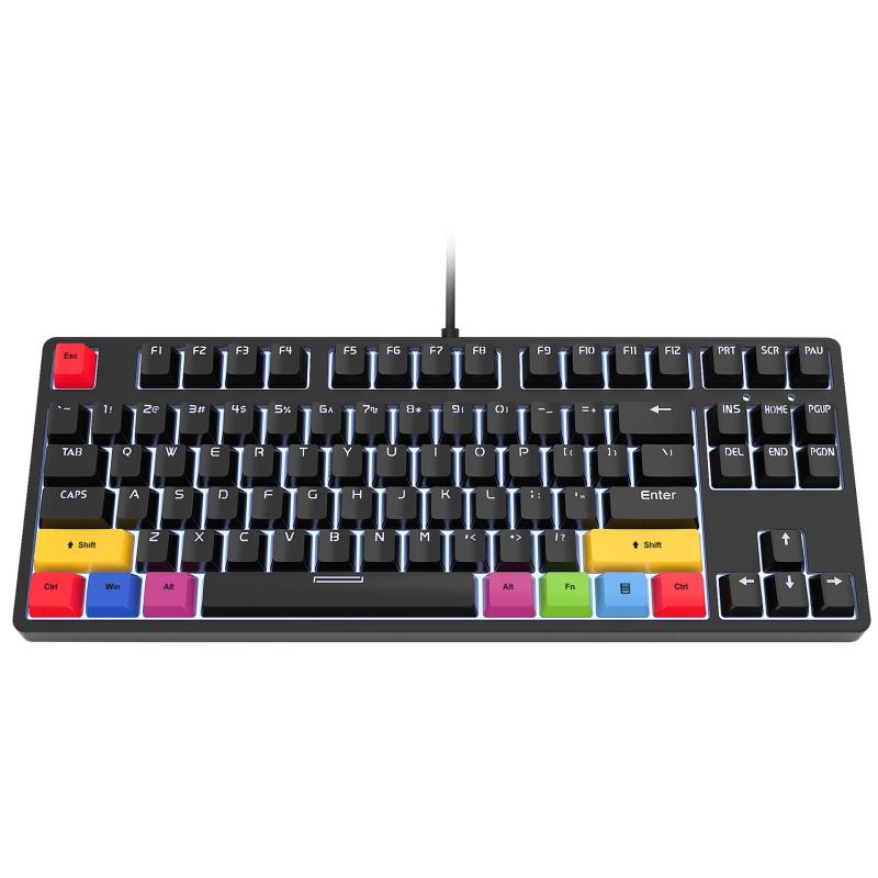 HXSJ L600 Ergonomic 87-Key Red Switches USB Mechanical Keyboard with 20 Backlight Effects for Gaming / Office – Black  |  Mouse & Keyboard Computer Accessories Mouse & Keyboard