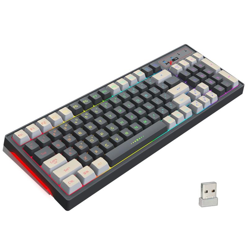 HXSJ L900 RGB Backlit Two-color Injection Keycaps 2.4G Wireless Keyboard  |  Wireless Keyboards Computer Accessories Wireless Keyboards