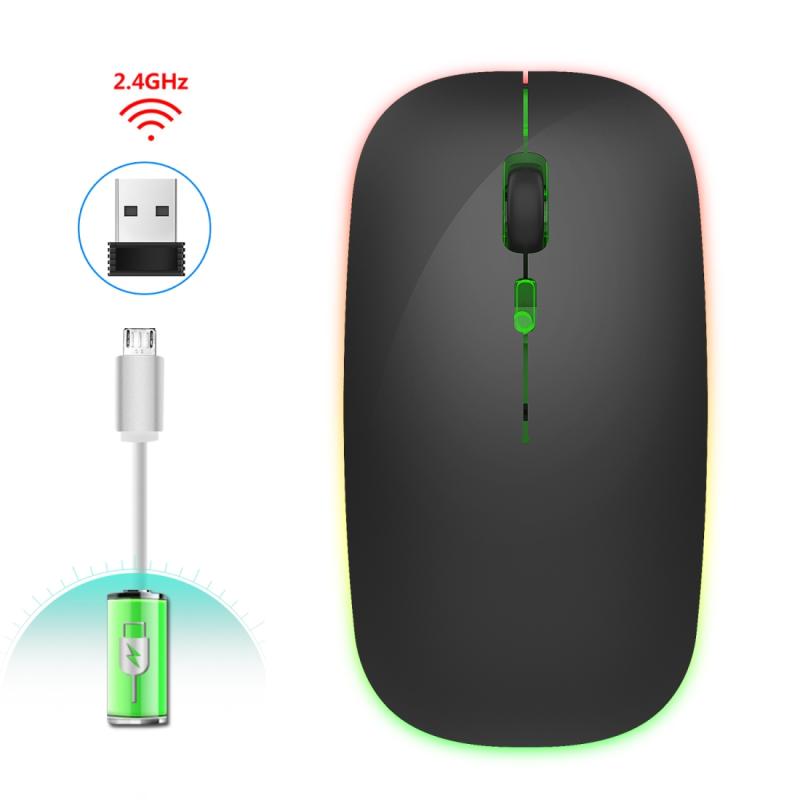 HXSJ M40 2.4GHZ 800, 1200, 1600dpi Third Gear Adjustment Colorful Wireless Mouse USB Rechargeable (Black)  |  Wireless Mice Computer Accessories Wireless Mice