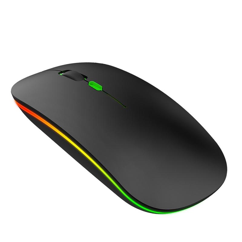 HXSJ M40 Ultra-Thin 7 Colorful Lights Rechargeable Silent Wireless Mouse – Black  |  Mouse & Keyboard Computer Accessories Mouse & Keyboard