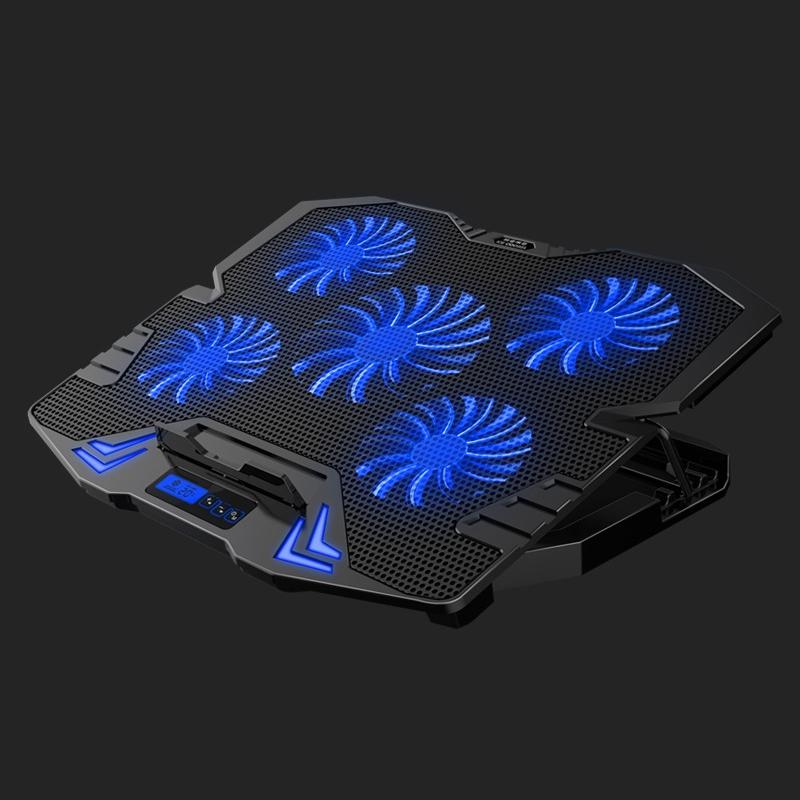 ICE COOREL K5 Laptop Radiator Computer Cooling Bracket, Colour: Touch Version (Black Blue)  |  Cooling Pads Computer Accessories Cooling Pads