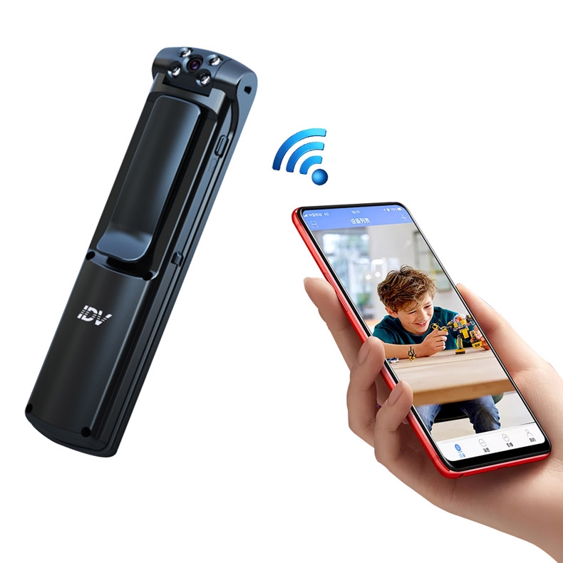 IDV-L01 1080P HD WiFi Back Clip Digital Pen Voice Recorder Mini Camera, Support IR Night Vision & TF Card & 180 Degrees Lens Rotation (Black)  |  Recording Pen Recording Pen Recording Pen