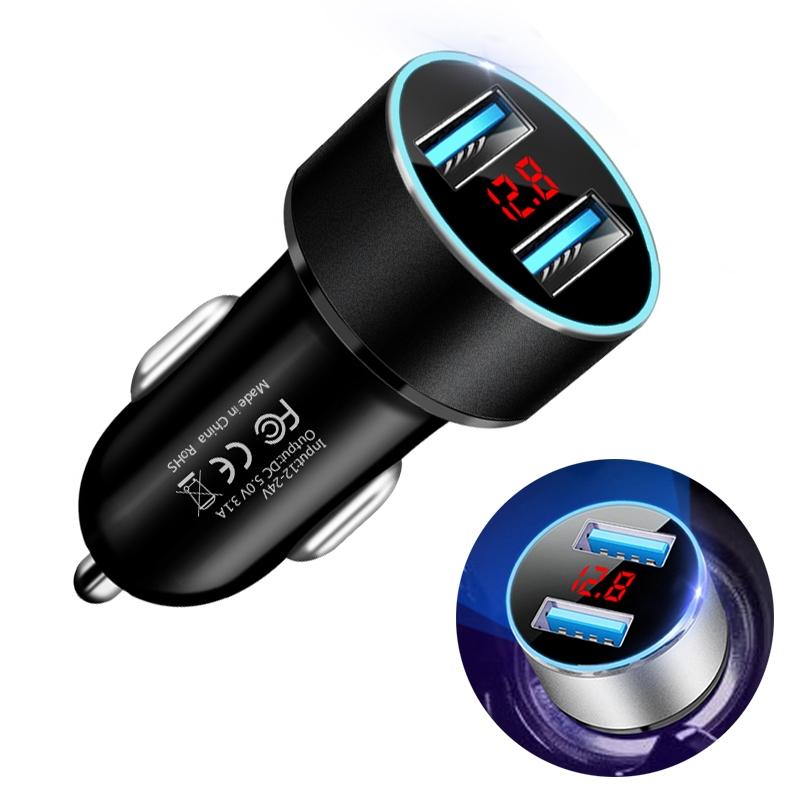 JMG-C016A 5V 3.1A Car Dual USB Charger with LED Display (Black) – JMG-C016A (Black)  |  Car Charger Car Charger Car Charger