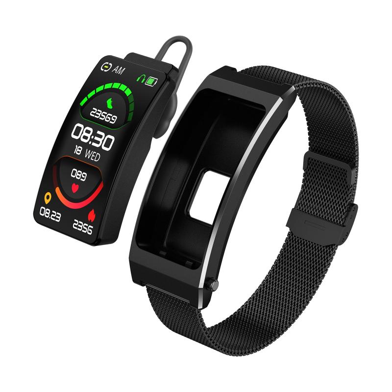 K13S 1.14 inch TFT Screen Milanese Metal Strap Smart Call Bracelet Supports Sleep Management / Blood Oxygen Monitoring (Black)  |  Smart Bracelets Smart Bracelets Smart Bracelets