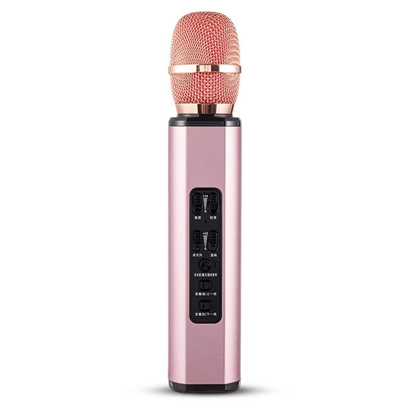 K6 Bluetooth 4.2 Karaoke Live Stereo Sound Wireless Bluetooth Condenser Microphone (Rose Gold)  |  Microphones Computer Accessories Microphones