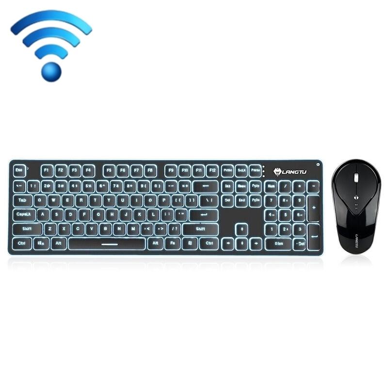 LANGTU LT600 Silent Office Punk Keycap Wireless Keyboard Mouse Set (Black) – LT600 Black  |  Wireless Keyboards Computer Accessories Wireless Keyboards