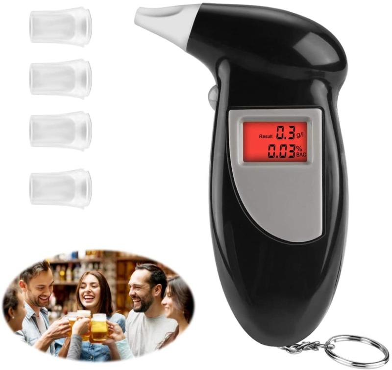 LCD Digital Alcohol Tester Breathalyzer (Black)  |  Breathalyzers Breathalyzers Breathalyzers