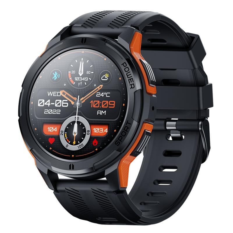 LEMFO C25 1.43 inch HD Round Screen Outdoor Smart Watch Supports Blood Oxygen Detection/Sedentary Reminder (Black Orange)  |  Smart Watches Smart Watches Smart Watches