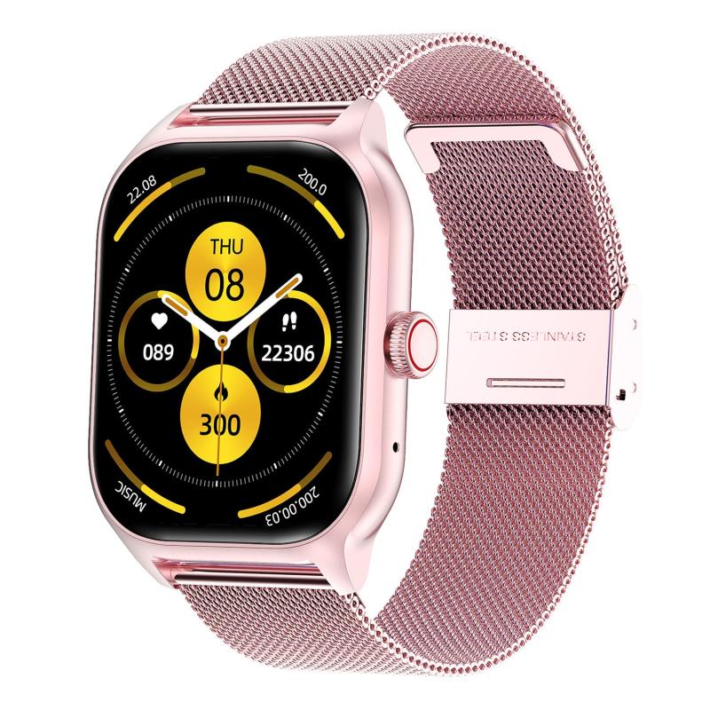 LEMFO LT10 2.01 inch TFT Screen Smart Watch Supports Bluetooth Call / Health Monitoring, Steel Strap (Pink)  |  Smart Watches Smart Watches Smart Watches