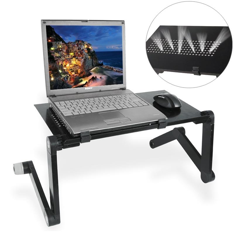 Lengthen Portable 360 Degree Adjustable Foldable Aluminum Alloy Desk Stand for Laptop / Notebook, without CPU Fans & Mouse Pad (Black)  |  Laptop Stands Computer Accessories Laptop Stands