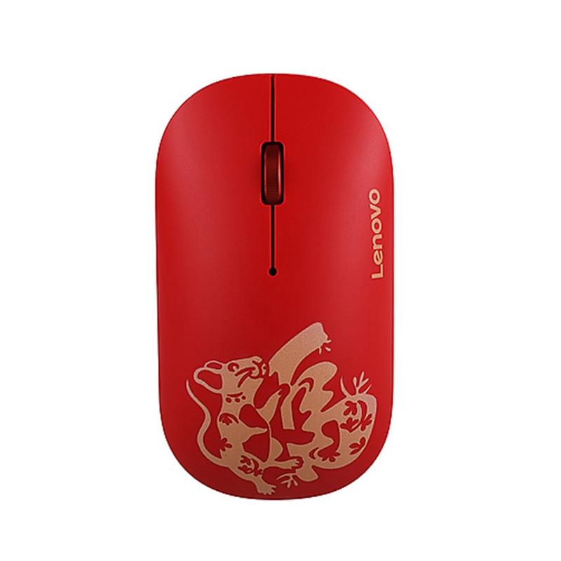 Lenovo Air Handle Lightweight Portable Mute Wireless Mouse, Blessing Mouse Version (Red)  |  Wireless Mice Computer Accessories Wireless Mice