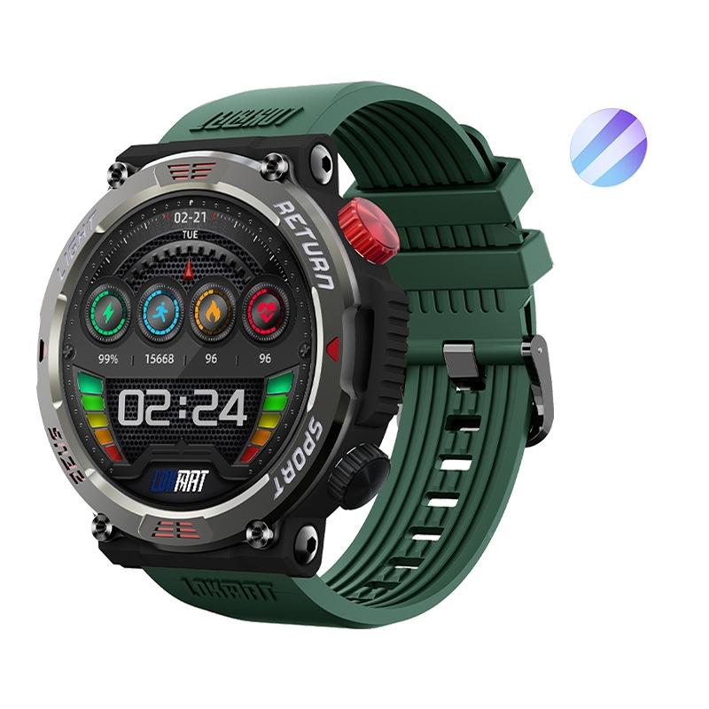 LOKMAT ZEUS 5 PRO 1.46 Inch 5ATM Waterproof Flashlight Bluetooth Call Smart Watch (Dark Green)  |  Smart Watches Smart Watches Smart Watches