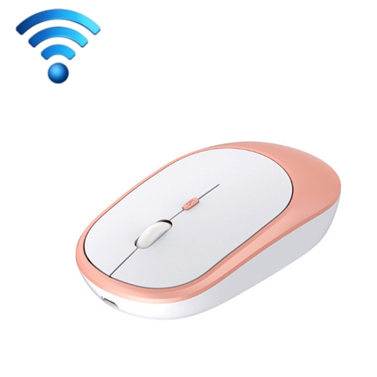 M030 4 Keys 1600DPI Laptop Office Mute Mouse, Style: Dual Mode (Pink)  |  Wireless Mice Computer Accessories Wireless Mice