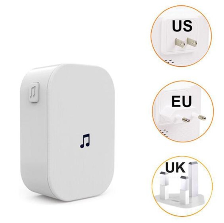 M2D 433MHz Wireless Doorbell Receiver with 30m Range and 52 Chord Ringtones (White)  |  Wireless Doorbell Security & Surveillance Wireless Doorbell