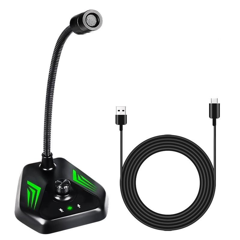 MI520 Desktop Computer Gooseneck Condenser Microphone USB Version with RGB Breathing Lamp  |  Microphones Computer Accessories Microphones