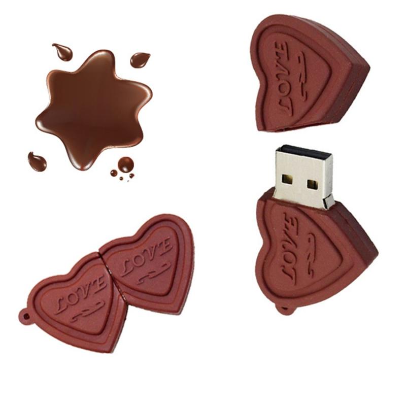 MicroDrive 8GB USB 2.0 Creative Heart Chocolate U Disk  |  USB Flash Memory Computer Accessories USB Flash Memory