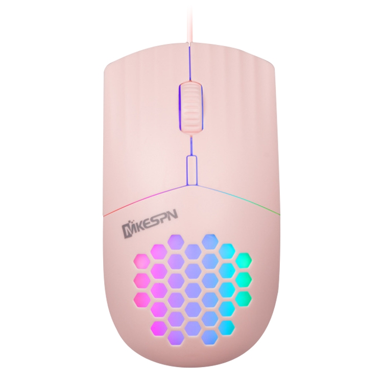 MKESPN SXS-838 Type-C Interface RGB Hollow Wired Mouse (Pink)  |  Wired Mice Computer Accessories Wired Mice