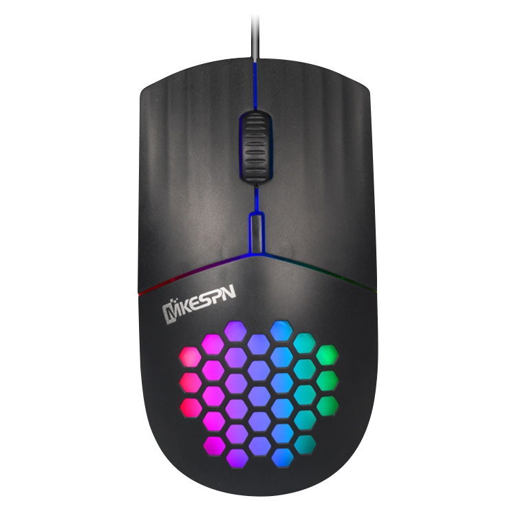 MKESPN SXS-838 USB Interface RGB Hollow Wired Mouse (Black)  |  Wired Mice Computer Accessories Wired Mice