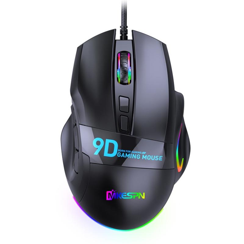 MKESPN X10 9-Buttons RGB Wired Full Speed Macro Definition Gaming Mouse  |  Wired Mice Computer Accessories Wired Mice