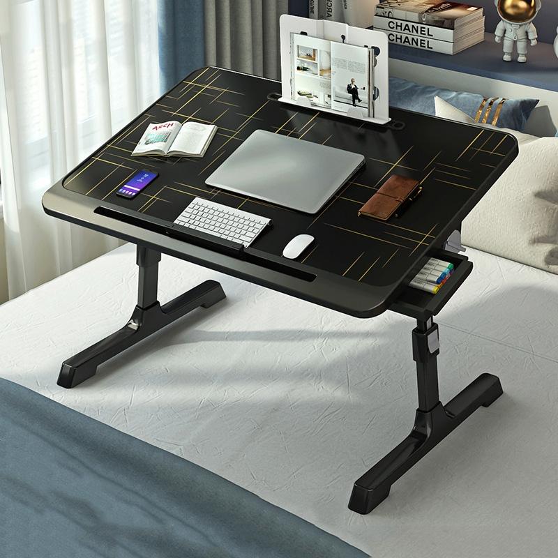 N6 Liftable and Foldable Bed Computer Desk, Style: Drawer+Shelf  |  Laptop Stands Computer Accessories Laptop Stands