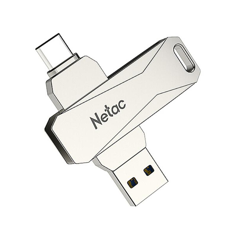 Netac U782C 64GB USB-C / Type-C + USB 3.0 360 Degrees Rotation Zinc Alloy Flash Drive OTG U Disk  |  USB Flash Memory Computer Accessories USB Flash Memory