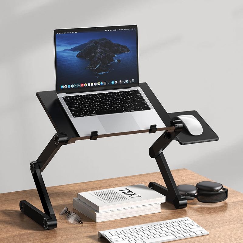 Oatsbasf Folding Computer Desk Laptop Stand Foldable Lifting Heightening Storage Portable Rack, Style: L01 Black  |  Laptop Stands Computer Accessories Laptop Stands