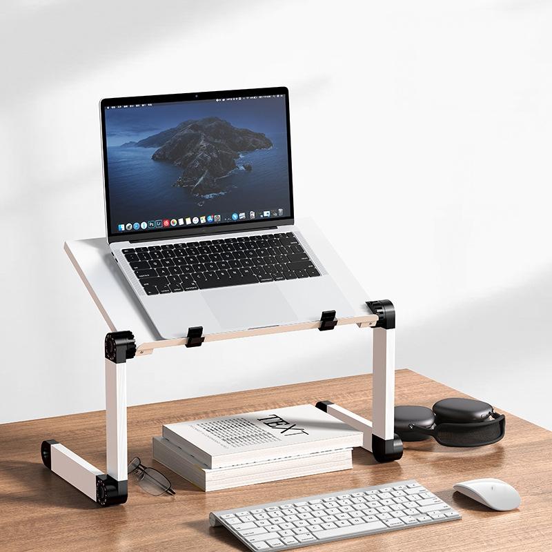 Oatsbasf Folding Computer Desk Laptop Stand Foldable Lifting Heightening Storage Portable Rack, Style: L02 White  |  Laptop Stands Computer Accessories Laptop Stands