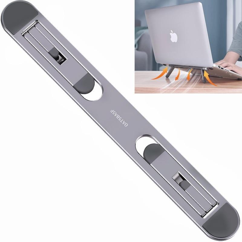 Oatsbasf Portable Storage Foldable Notebook Computer Bracket Heightening Fan Heater (Silver)  |  Laptop Stands Computer Accessories Laptop Stands