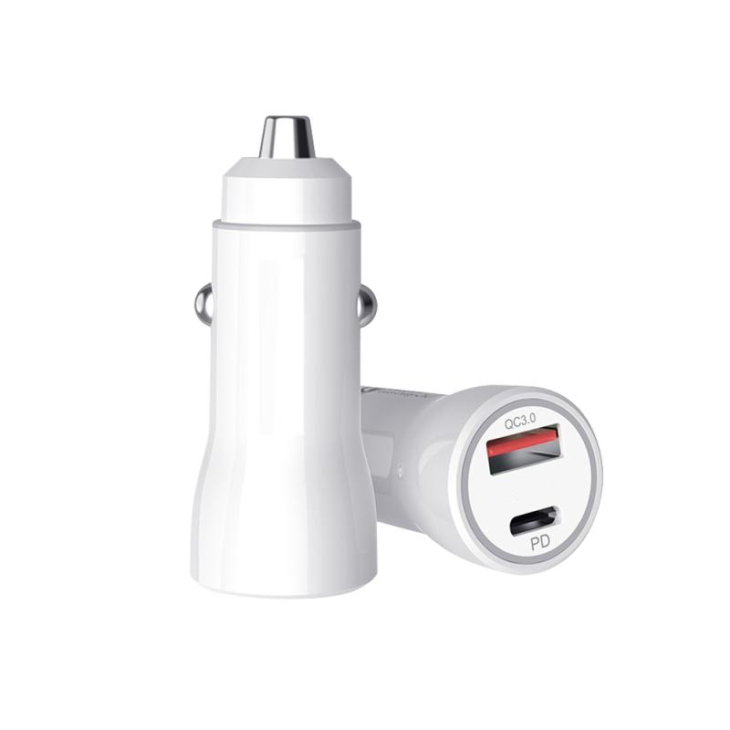 P21 Portable PD 20W + QC 3.0 18W Dual Ports Fast Car Charger (White) – P21 Car Charger  |  Car Charger Car Charger Car Charger