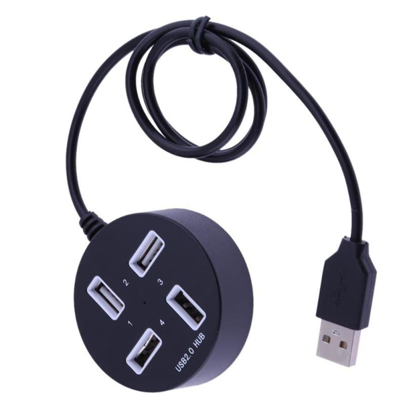 Port USB 2.0 HUB Usb Splitter Expansion Round Shaped 4 Port USB2.0 Multi Hub – Black  |  Adatpers / Converters / Cables Adatpers / Converters / Cables Adatpers / Converters / Cables