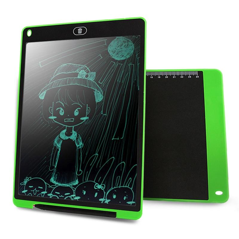 Portable 12 inch LCD Writing Tablet Drawing Graffiti Electronic Handwriting Pad Message Graphics Board Draft Paper with Writing Pen (Green) – 12 inch Green  |  Digital Drawing Tablets Computer Accessories Digital Drawing Tablets