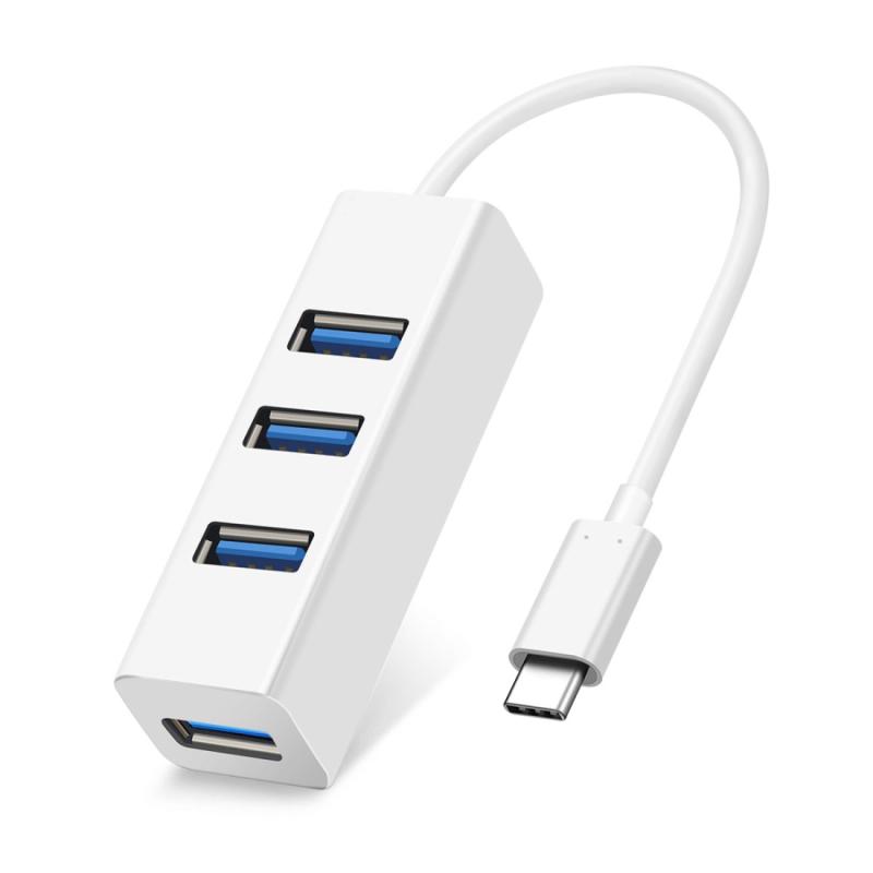 Portable USB-C / Type-C Male to 4 USB Ports Female HUB Adapter – 4 Ports USB (White)  |  USB Hubs Computer Accessories USB Hubs