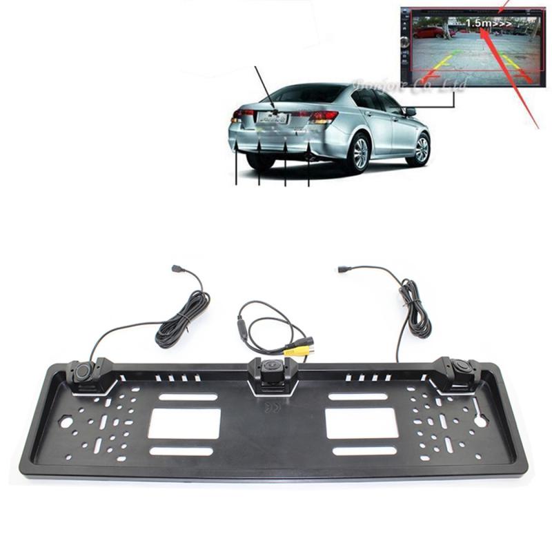 PZ600-L Europe Car License Plate Frame Rear View Camera Visual Rear View Parking System with 2 Reversing Radar Detector  |  Rear View Cameras Car Electronics Rear View Cameras