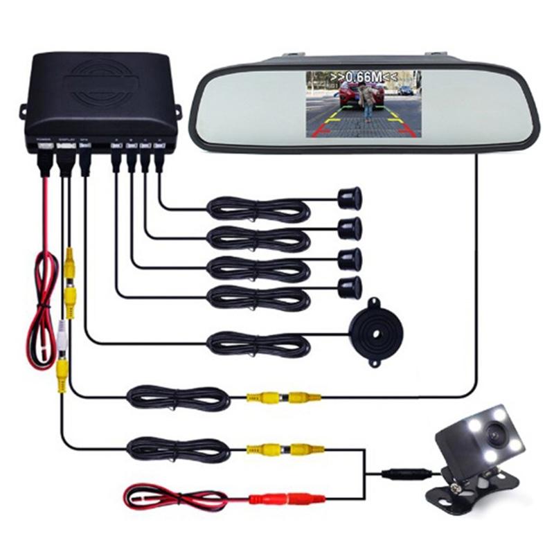 PZ604 170 Degree Car 4.3 inch Rearview Mirror Monitor with Square Camera – PZ604 with Square Camera  |  Rear View Cameras Car Electronics Rear View Cameras