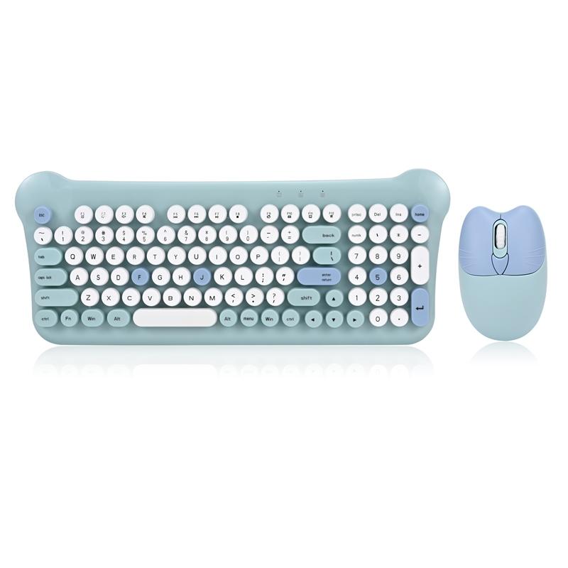 QW05 Mixed Color Portable 2.4G Wireless Keyboard Mouse Set (Blue)  |  Wireless Keyboards Computer Accessories Wireless Keyboards