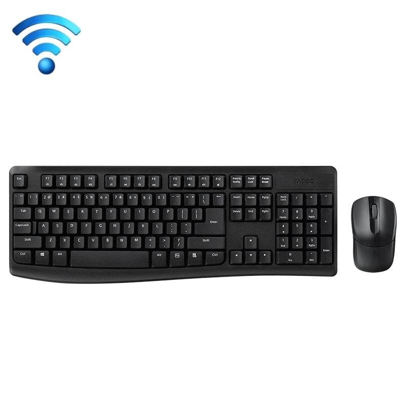 Rapoo X1800PRO 104 Keys Waterproof Multimedia Wireless Keyboard Mouse Set (Black)  |  Wireless Keyboards Computer Accessories Wireless Keyboards