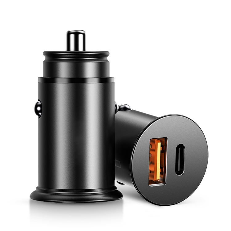 ROCK H15 Dual Port USB + USB-C / Type-C PD30W Car Charger (Black)  |  Car Charger Car Charger Car Charger