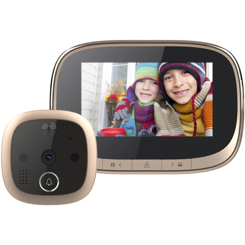 SF550 4.3 inch Screen 1.0MP Security Digital Door Viewer with 12 Polyphonic Music, Support PIR Motion Detection & Infrared Night Vision & 145 Degrees Wide Angle & TF Card (Gold)  |  Video Door Phones Security & Surveillance Video Door Phones