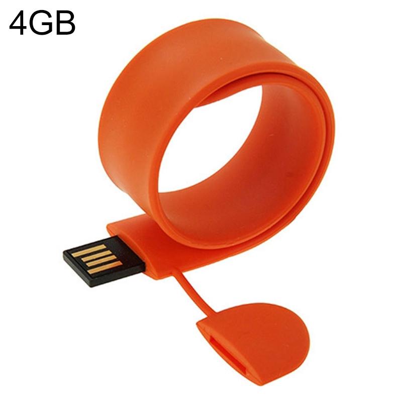 Silicone Bracelet USB Flash Disk with 4GB Memory (Orange) – 4GB (Orange)  |  USB Flash Memory Computer Accessories USB Flash Memory