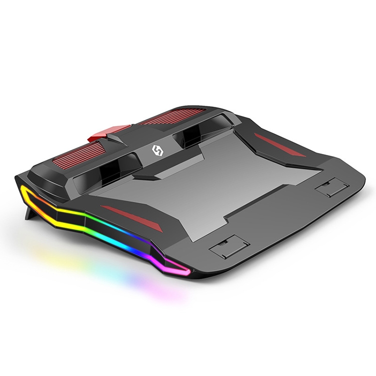 SSRQ-021S Rainbow Version Flank Glowing Dual-fan Laptop Radiator Two-speed Adjustable Computer Base for Laptops Under 18 inch  |  Cooling Pads Computer Accessories Cooling Pads