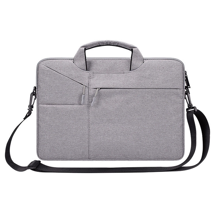 ST02S Waterproof Tear Resistance Hidden Portable Strap One-shoulder Handbag for 13.3 inch Laptops, with Suitcase Belt (Light Grey) – ST02S 13.3 inch Light Grey  |  Laptop & Netbook Bag Computer Accessories Laptop & Netbook Bag